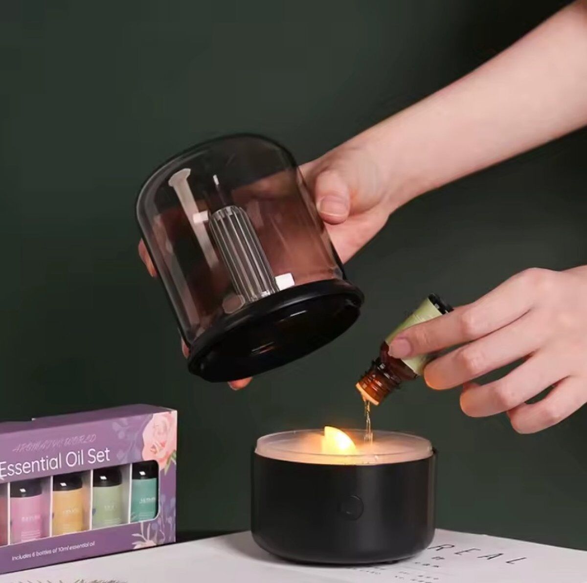 Time2Scent - Mood Aroma Diffuser - Inclusief Premium Olie - Luchtbevochtiger - Design - Sfeerlamp - Industrieel - Compact - Krachtig - Automatisch stopfunctie - Geurverspreider - Afbeelding 3